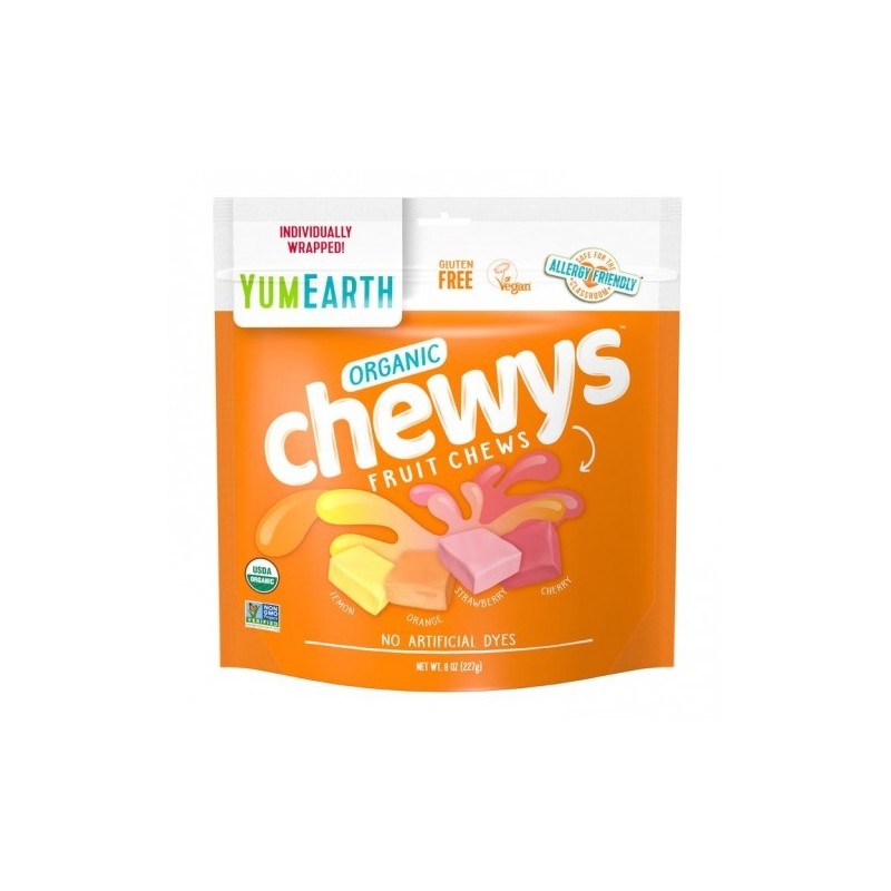 Organic Chewys Fruit Chews (Caramelos Suaves Orgánicos de Frutas Clásicas) Yum Earth 227 g